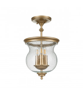 Pickering Lane 3 Light Lanterns Pendant Ceiling Light Painted Natural Brass-1
