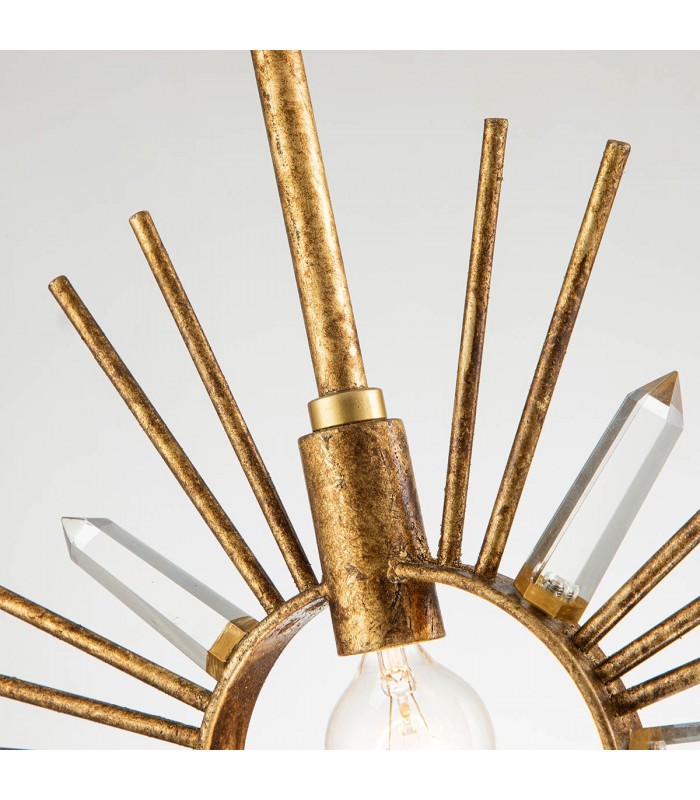 Sun King Pendant Ceiling Light Gold Leaf-3