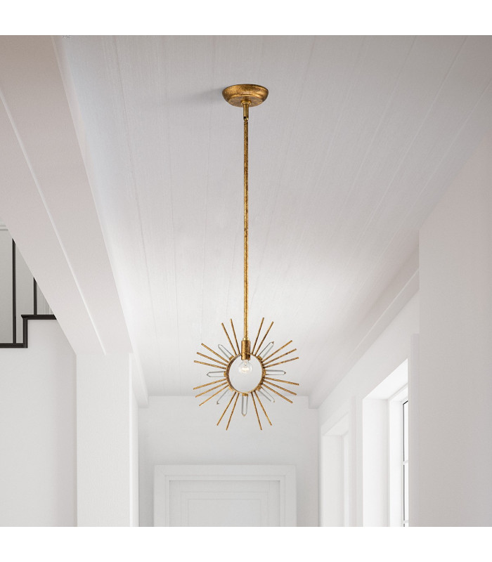 Sun King Pendant Ceiling Light Gold Leaf-7