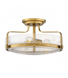 Harper 3 Light Bowl Semi Flush Ceiling Light Heritage Brass-1