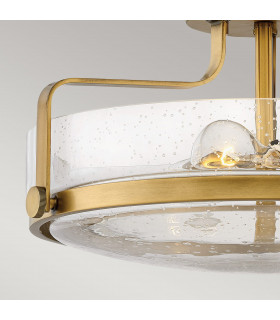 Harper 3 Light Bowl Semi Flush Ceiling Light Heritage Brass-2