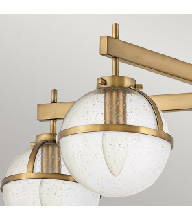 Hollis 5 Light Multi Arm Semi Flush Ceiling Lamp Heritage Brass IP44-2