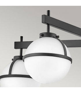 Hollis 5 Light Multi Arm Semi Flush Ceiling Lamp Black IP44-2