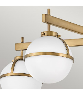 Hollis 5 Light Multi Arm Semi Flush Ceiling Lamp Heritage Brass IP44-2