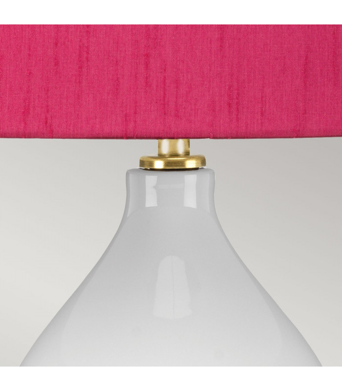 Isla Table Lamp with Round Tapered Shade Aged Brass White Pink-3