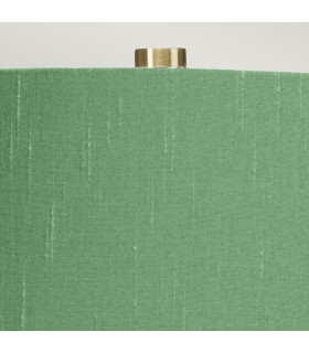 Isla Table Lamp with Round Tapered Shade Aged Brass White Green-2