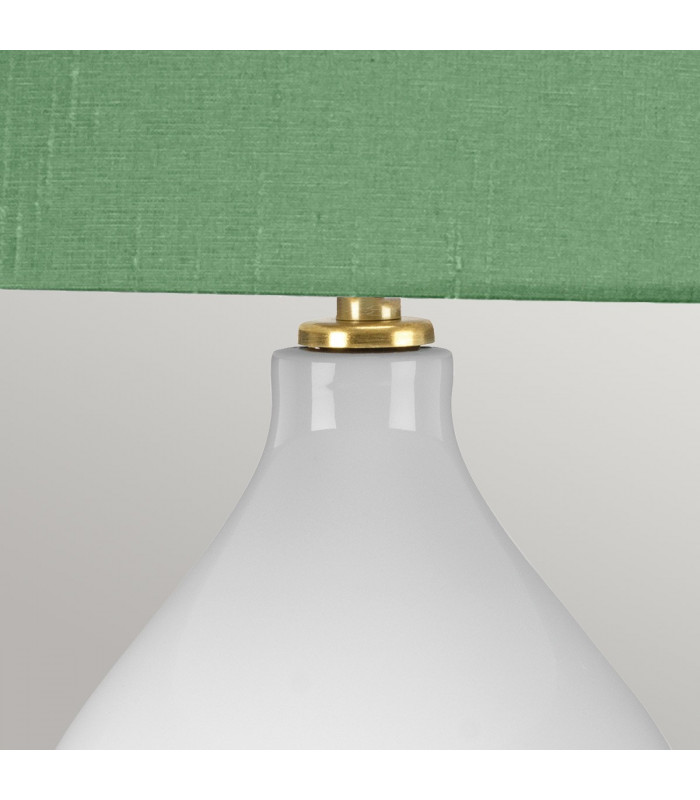 Isla Table Lamp with Round Tapered Shade Aged Brass White Green-3