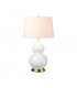 Isla Table Lamp with Round Tapered Shade Aged Brass White Pink-1