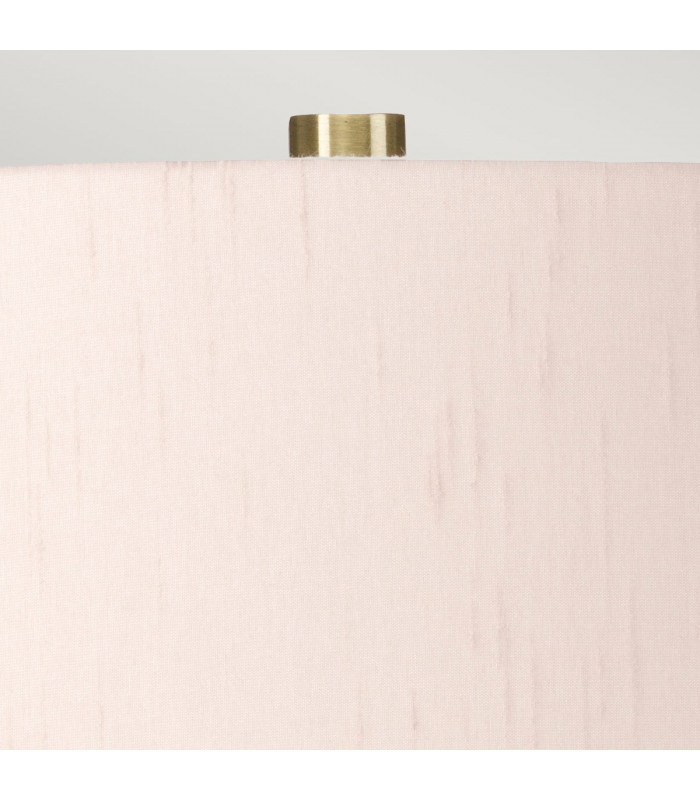 Isla Table Lamp with Round Tapered Shade Aged Brass White Pink-2