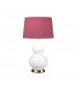 Isla Table Lamp with Round Tapered Shade Aged Brass White Purple-1