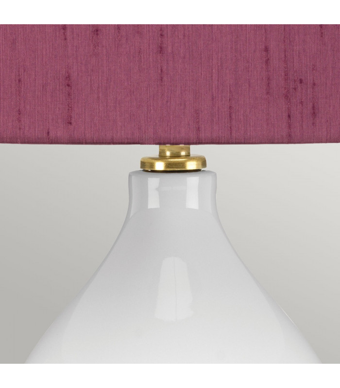 Isla Table Lamp with Round Tapered Shade Aged Brass White Purple-3