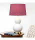 Isla Table Lamp with Round Tapered Shade Aged Brass White Purple-6