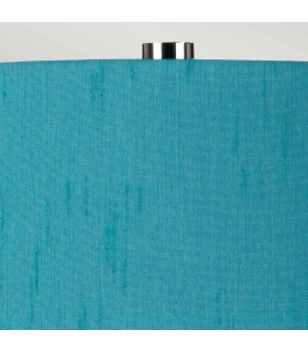 Isla Table Lamp with Round Tapered Shade Polished Nickel White Teal-2