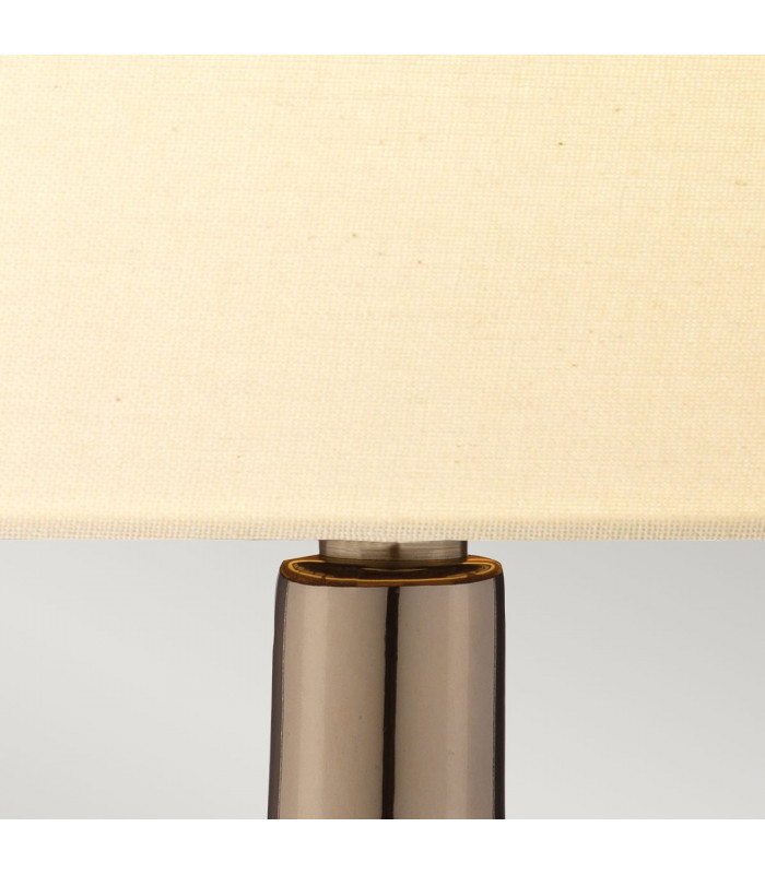 Job Table Lamp with Round Shade Bronze Metallic Cream Shade-3