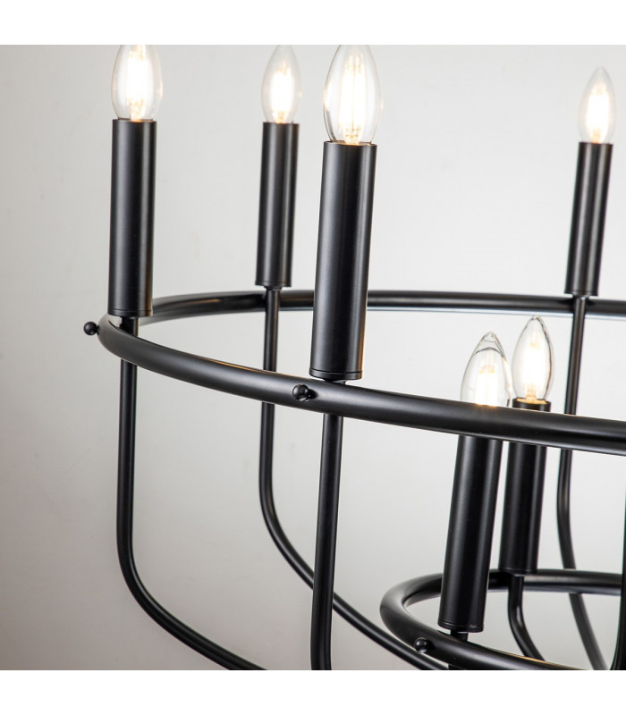 Capitol Hill 12 Light Batten Black-4