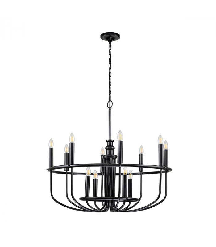 Capitol Hill 12 Light Batten Black-7