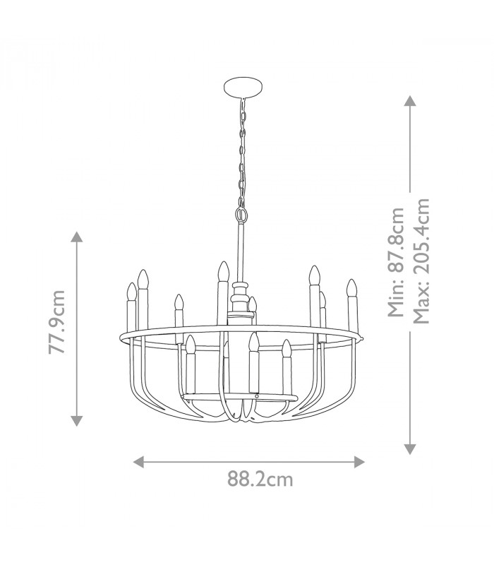 Capitol Hill 12 Light Batten Black-8