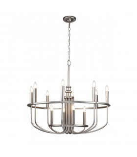 Capitol Hill 12 Light Multi Arm Pendant Ceiling Light Brushed Nickel-1