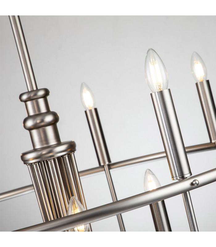Capitol Hill 12 Light Multi Arm Pendant Ceiling Light Brushed Nickel-4