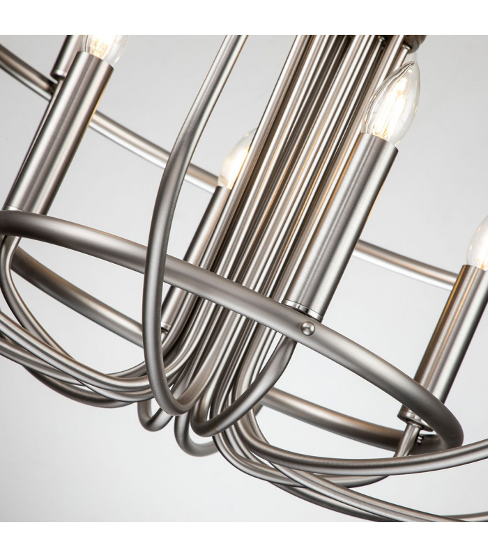 Capitol Hill 12 Light Multi Arm Pendant Ceiling Light Brushed Nickel-5