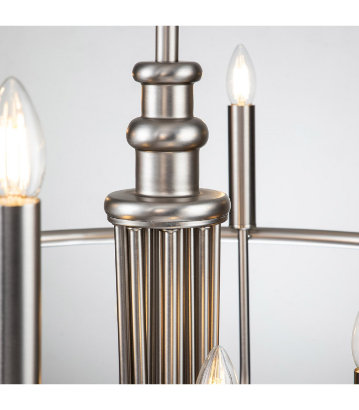 Capitol Hill 12 Light Multi Arm Pendant Ceiling Light Brushed Nickel-6