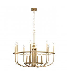 Capitol Hill 12 Light Multi Arm Pendant Ceiling Light Painted Natural Brass-1