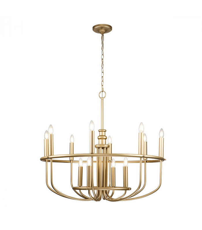 Capitol Hill 12 Light Multi Arm Pendant Ceiling Light Painted Natural Brass-1