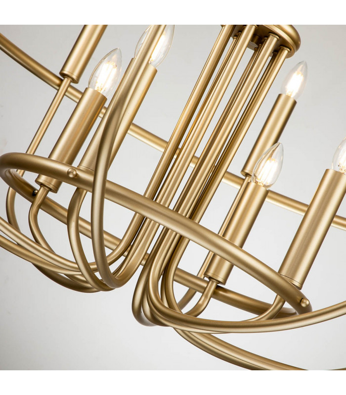 Capitol Hill 12 Light Multi Arm Pendant Ceiling Light Painted Natural Brass-5