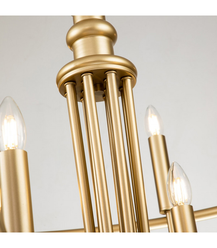 Capitol Hill 12 Light Multi Arm Pendant Ceiling Light Painted Natural Brass-6