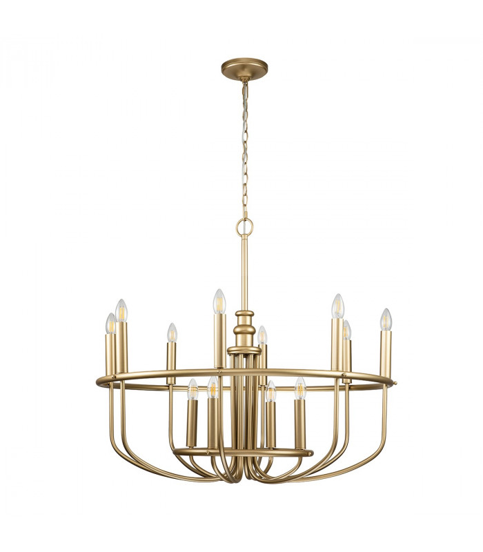 Capitol Hill 12 Light Multi Arm Pendant Ceiling Light Painted Natural Brass-7