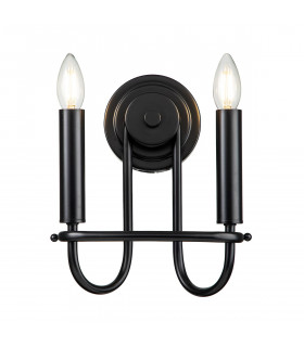 Capitol Hill 2 Light Candle Wall Lamp Black-1