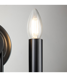 Capitol Hill 2 Light Candle Wall Lamp Black-2