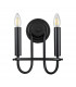 Capitol Hill 2 Light Candle Wall Lamp Black-7