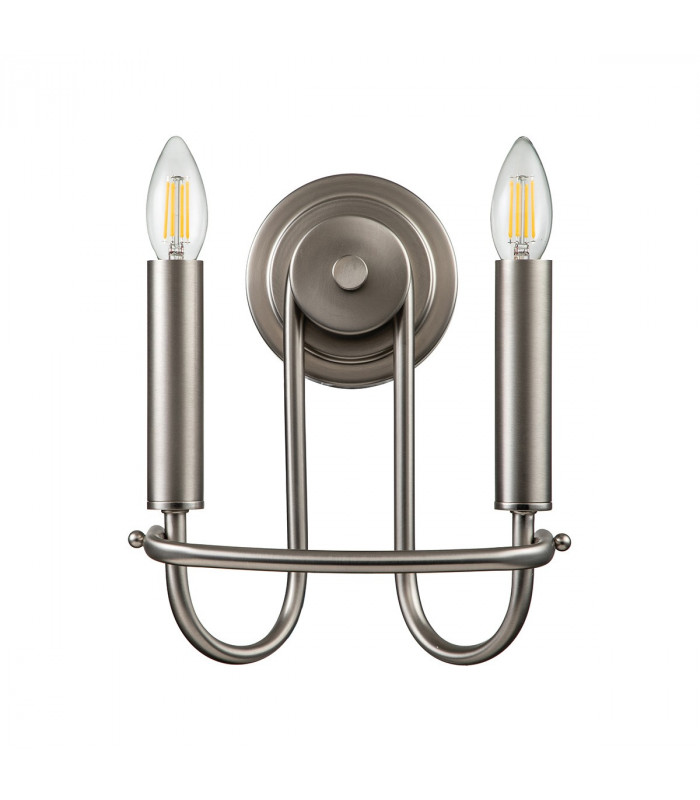 Capitol Hill 2 Light Candle Wall Lamp Brushed Nickel-7