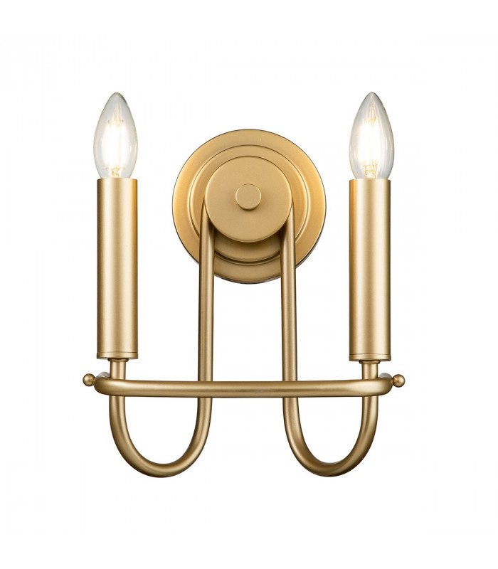 Capitol Hill 2 Light Candle Wall Lamp Painted Natural Brass-1