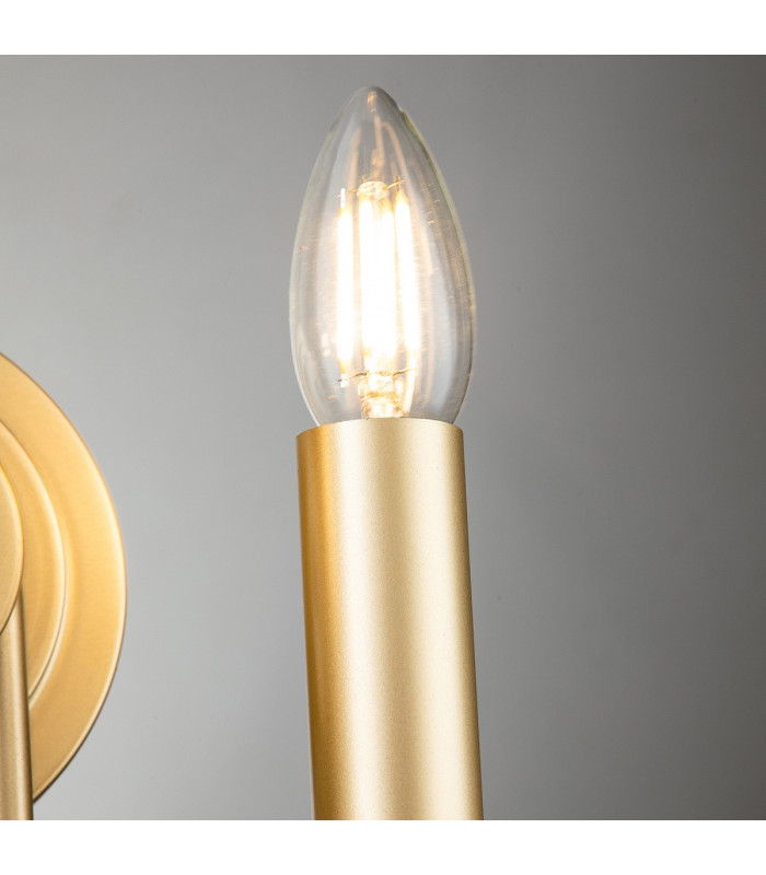 Capitol Hill 2 Light Candle Wall Lamp Painted Natural Brass-2