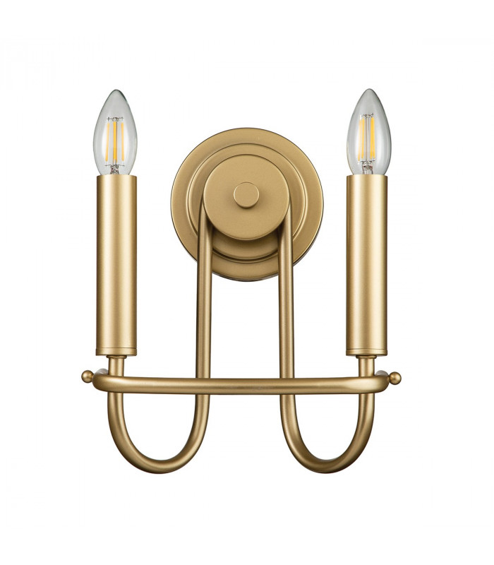 Capitol Hill 2 Light Candle Wall Lamp Painted Natural Brass-8