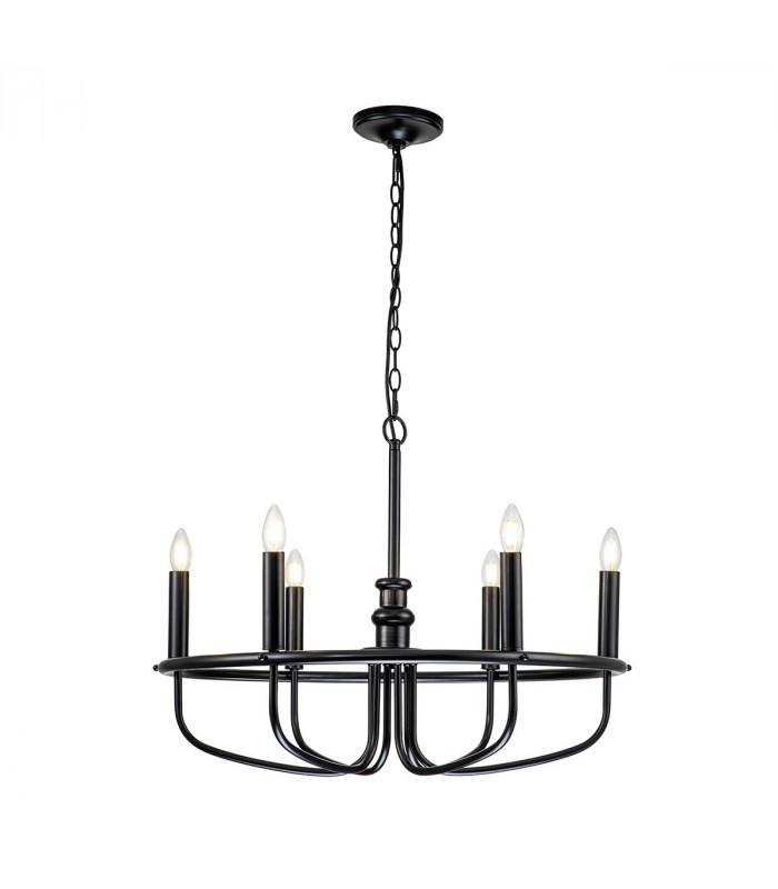 Capitol Hill 6 Light Multi Arm Pendant Ceiling Light Black-1