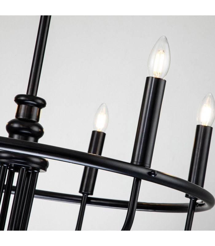 Capitol Hill 6 Light Multi Arm Pendant Ceiling Light Black-5