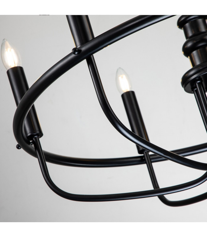 Capitol Hill 6 Light Multi Arm Pendant Ceiling Light Black-6