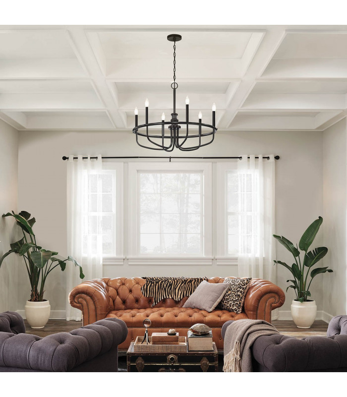 Capitol Hill 6 Light Multi Arm Pendant Ceiling Light Black-7
