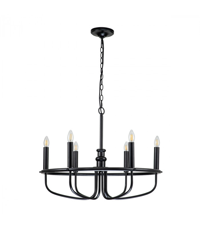 Capitol Hill 6 Light Multi Arm Pendant Ceiling Light Black-8