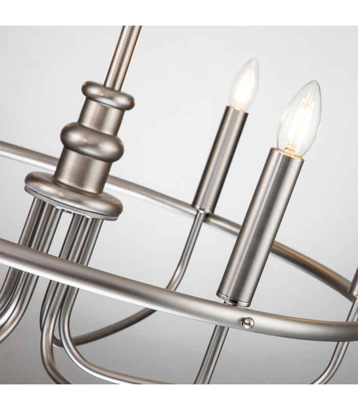 Capitol Hill 6 Light Multi Arm Pendant Ceiling Light Brushed Nickel-4