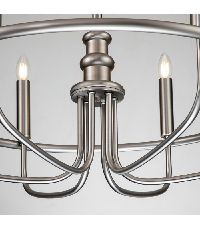 Capitol Hill 6 Light Multi Arm Pendant Ceiling Light Brushed Nickel-5