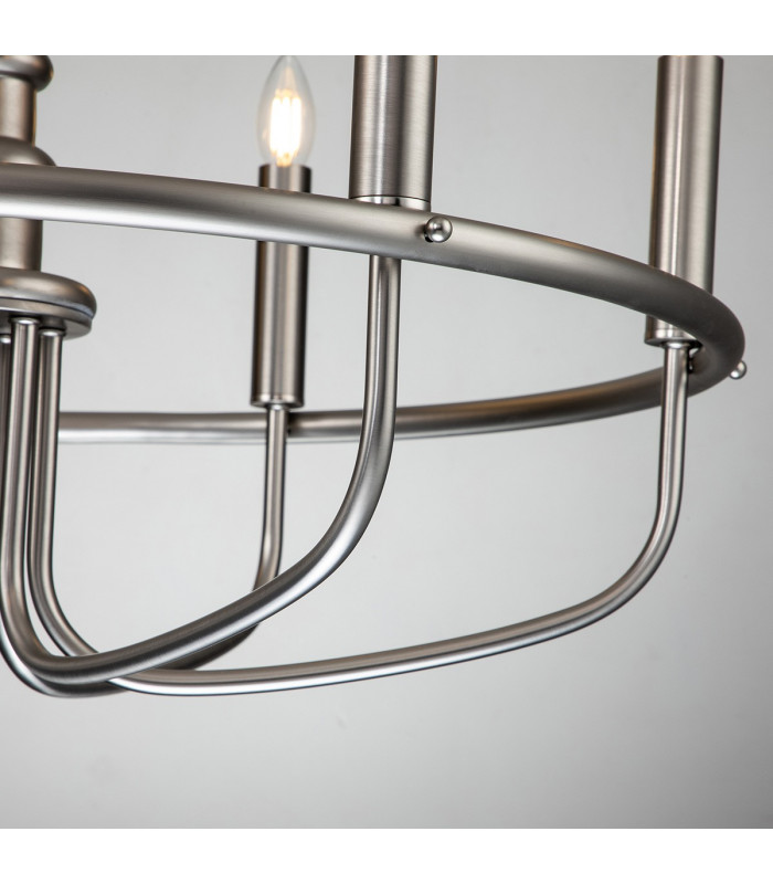Capitol Hill 6 Light Multi Arm Pendant Ceiling Light Brushed Nickel-6