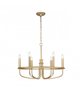 Capitol Hill 6 Light Multi Arm Pendant Ceiling Light Painted Natural Brass-1