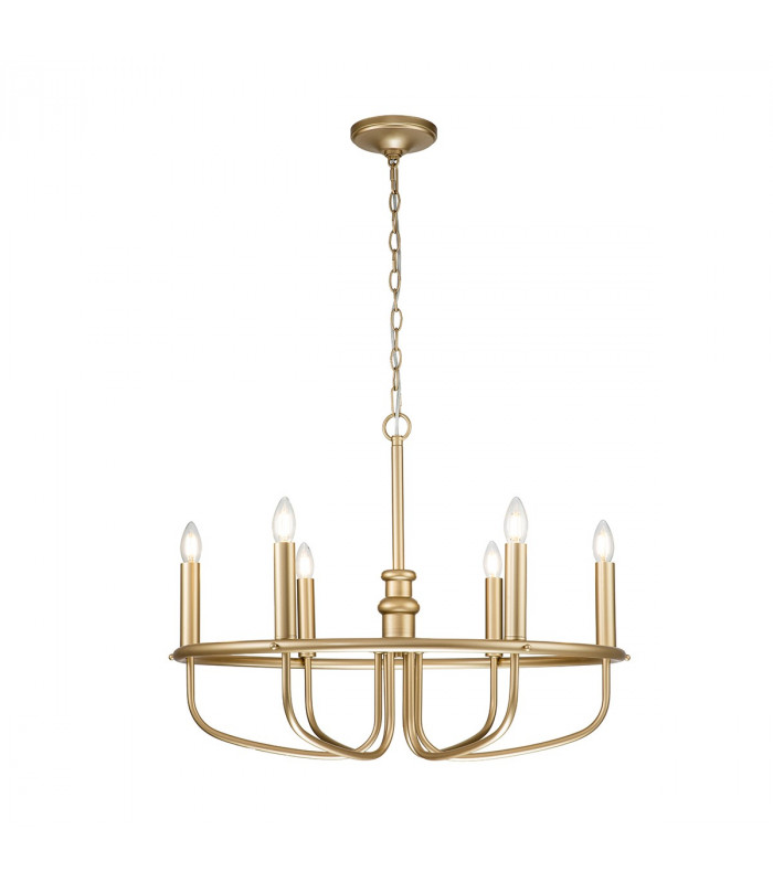 Capitol Hill 6 Light Multi Arm Pendant Ceiling Light Painted Natural Brass-1