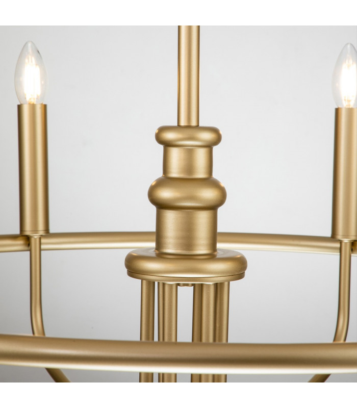 Capitol Hill 6 Light Multi Arm Pendant Ceiling Light Painted Natural Brass-4