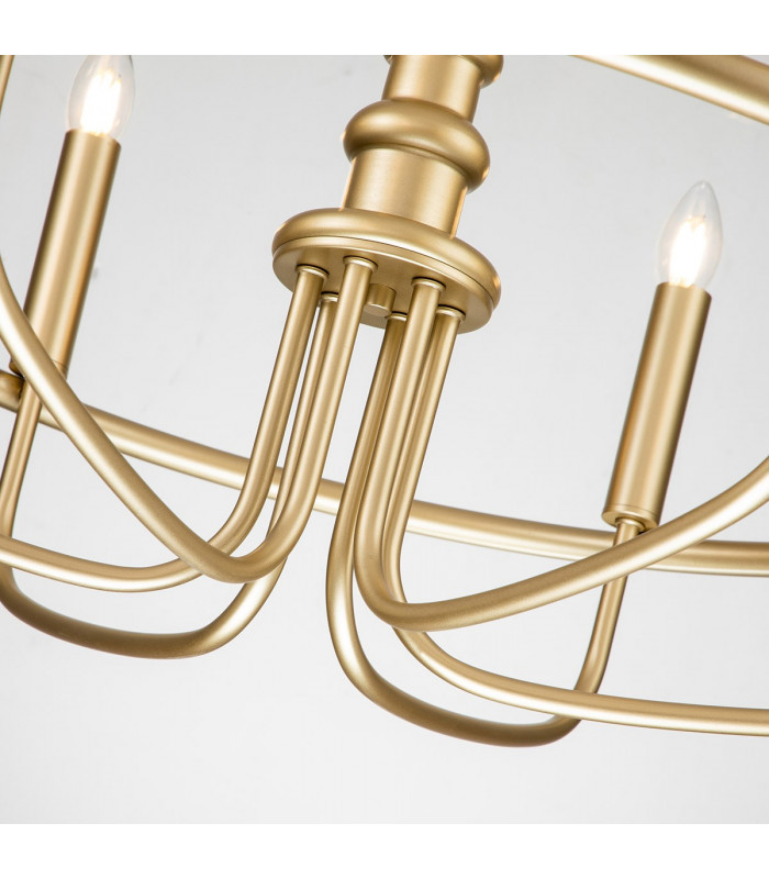 Capitol Hill 6 Light Multi Arm Pendant Ceiling Light Painted Natural Brass-5