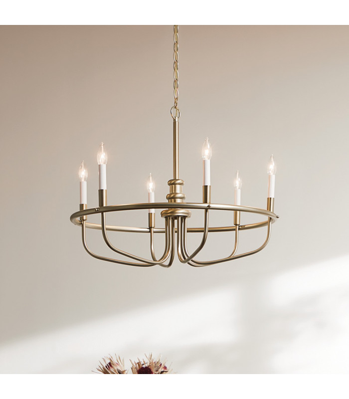 Capitol Hill 6 Light Multi Arm Pendant Ceiling Light Painted Natural Brass-7